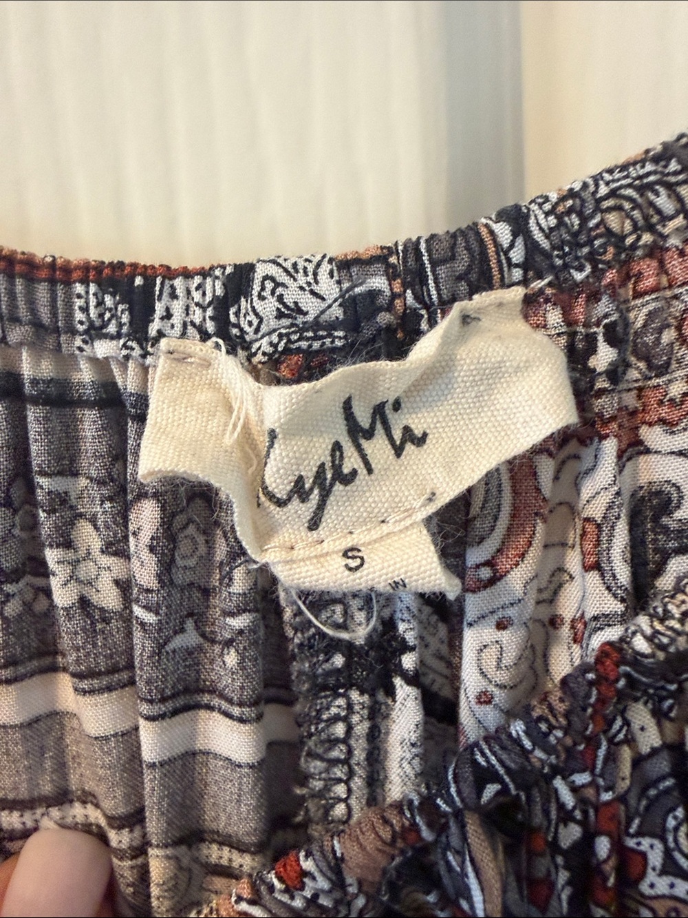 Paisley Peasant Tunic romper in Rust, Black & Cream - Picture 6 of 8